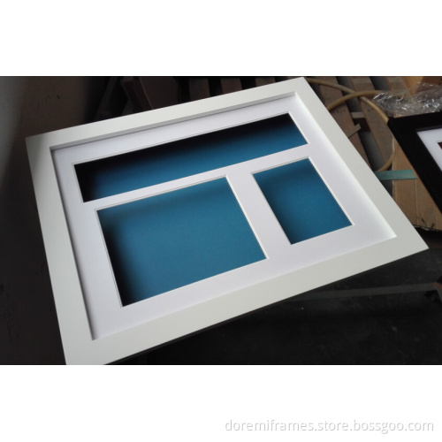 Decorative White and black shadow box with passepartout inside for 3d wall art